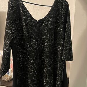 Lane Bryant Black and White Long Sleeve Dress